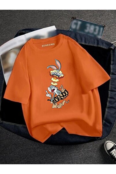 DM DOLCE MORE TRICOU UNISEX CU IMPRIMEU BUGS BUNNY BOOOM OVERSIZE CU IMPRIMEU