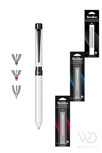 Scrikss WD 83 SPORT MULTİFONKSİYON BEYAZ (TÜKENMEZ KALEM MAVİ VE KIRMIZI & VE...