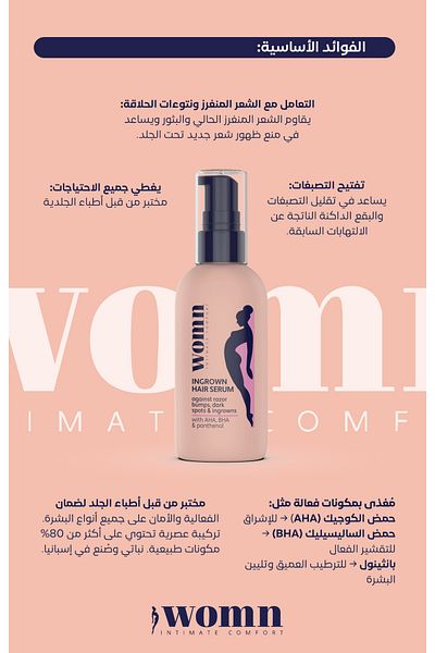 womn Ingrown Hair Serum for Women, 50ml