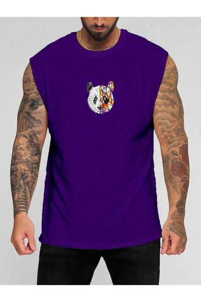 E-ROMA Tricou fără mâneci cu imprimeu panda colorat