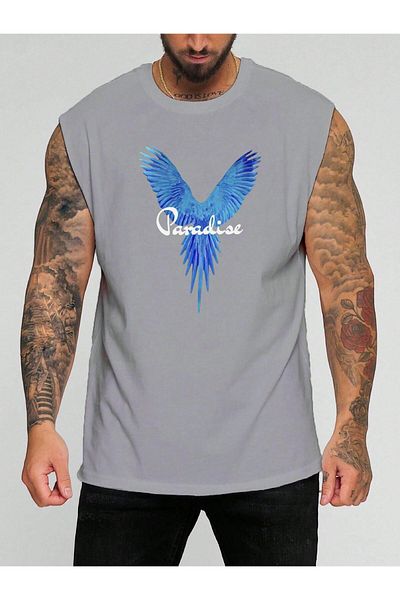 BENROMA 1 Item Is a Gift for Purchases of 6 or More Paradise Printed Sleeveless T-Shirt