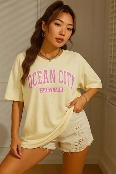 BENROMA Μπλουζάκι Unisex με στάμπα Ocean City