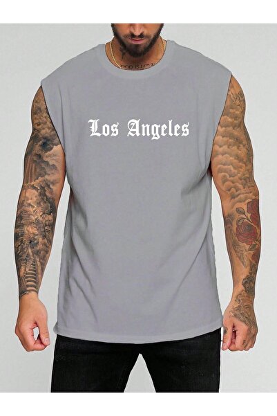 E-ROMA تي شيرت بدون أكمام مطبوع من لوس أنجلوس