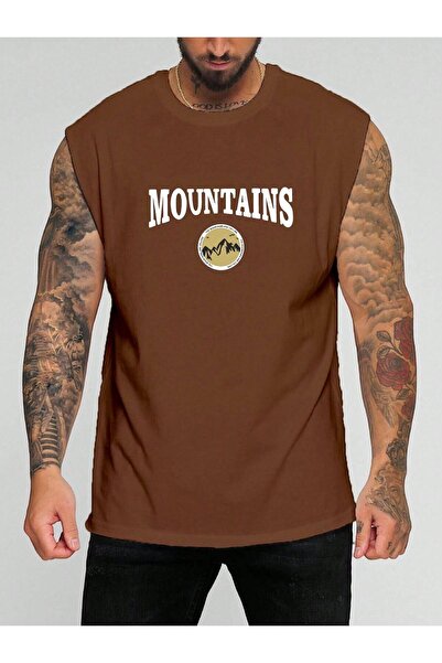 E-ROMA Αμάνικο μπλουζάκι με στάμπα Mountains