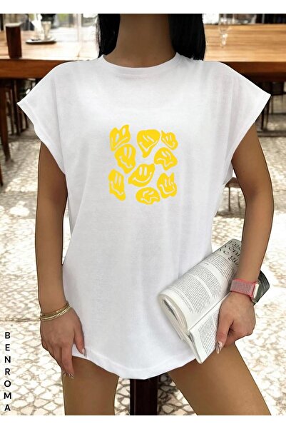 E-ROMA Αμάνικο μπλουζάκι με στάμπα