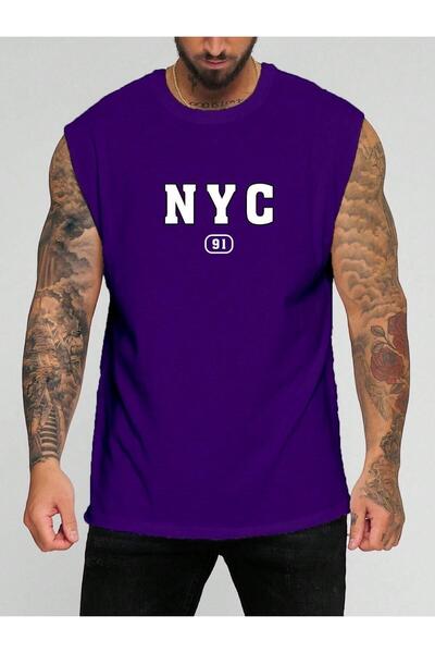 E-ROMA Αμάνικο μπλουζάκι Nyc 91 με στάμπα