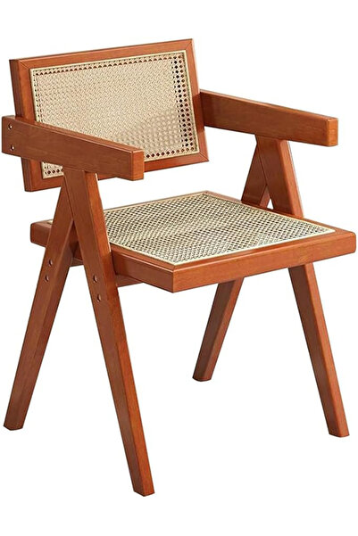 Generic Antique chair with a rattan seat and back, made of wood