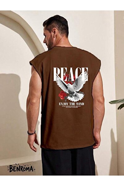 BENROMA Mir Uživaj u vetru Golub Štampano Majica bez rukava