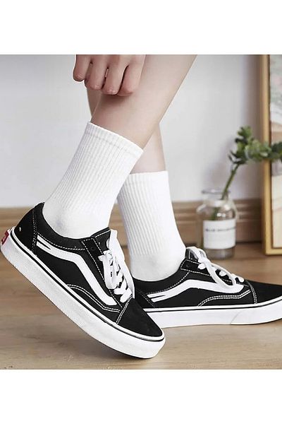 serline 6 Pairs Unisex Cotton Tennis Socks Socket Size