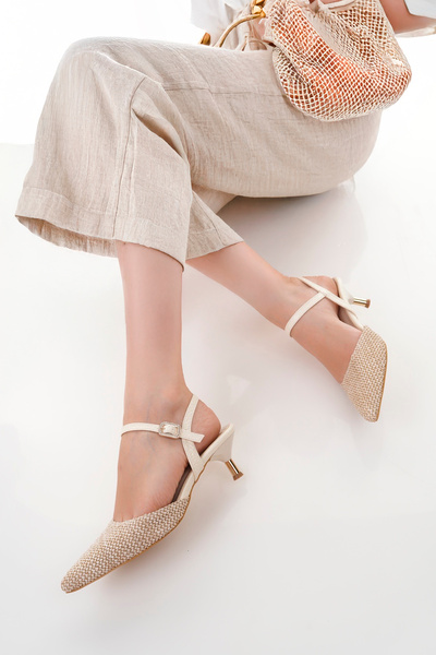 Women Lay-z Pantofi de seară pentru femei, bej, din paie, eleganti și de biro...