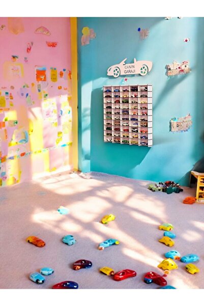 wudie Toy Car Rack 50's White (Suitable for Hotwheels and Cars)