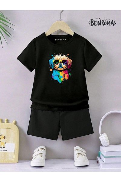 BENROMA Unisex Kids Shorts Set - Character Printed