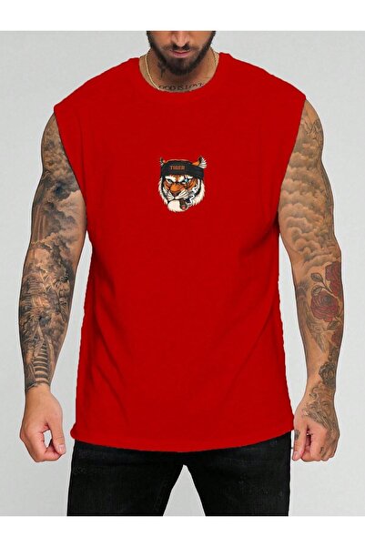 E-ROMA Αμάνικο μπλουζάκι με στάμπα Tiger