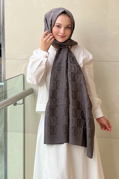 Imannoor 3001 Checkerboard Pattern Naia Cotton Shawl