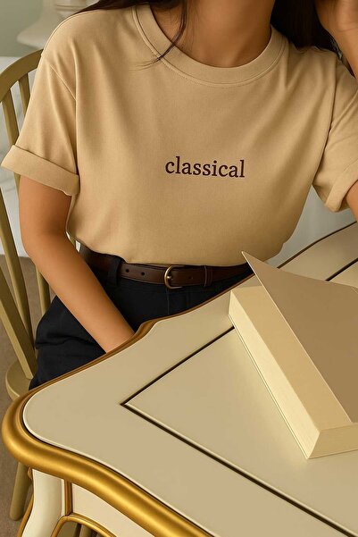 E-ROMA Tricou unisex oversize cu imprimeu clasic