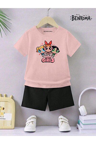 BENROMA Unisex Kids Shorts Set - Character Printed