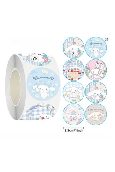 Gekan Sanrio Cinnamoroll Patterned Roll Sticker 1 Roll (500 Pcs)