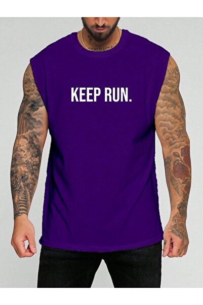 E-ROMA Keep Running. Printed Sleeveless T-Shirt