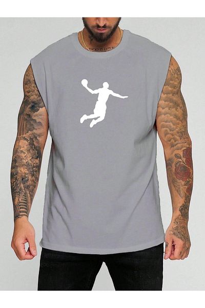 BENROMA 1 T-Shirt Gift for Purchases of 6 or More in the Basket - Basketball Character Printed Sleeveless T-Shirt