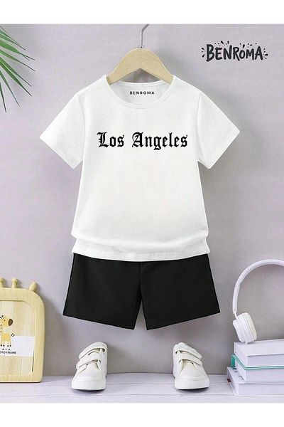 BENROMA Unisex Kids Shorts Set - Character Printed