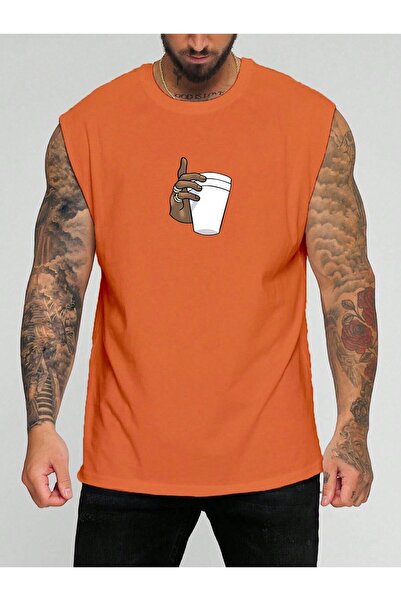 E-ROMA Ruka drži šolju Štampano Majica bez rukava