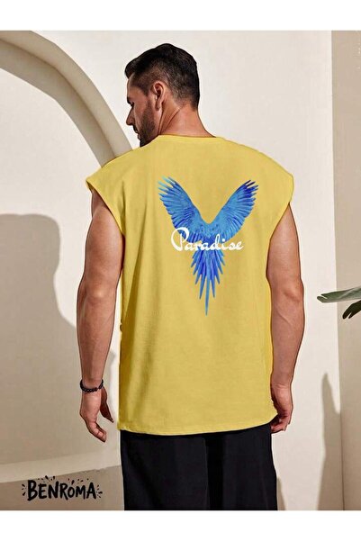 BENROMA Rajsko plava ptica Štampano majica bez rukava