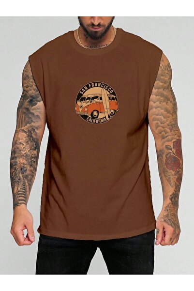 E-ROMA Αμάνικο μπλουζάκι με στάμπα