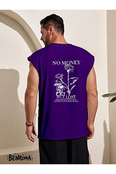 E-ROMA No Money but Love Printed Sleeveless T-Shirt