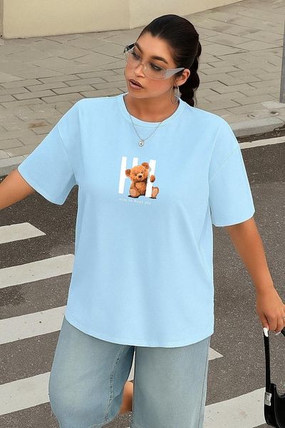BENROMA 1 T-Shirt Gift for Purchases of 6 or More in the Cart - Large Size Teddy Bear Printed Unisex T-Shirt