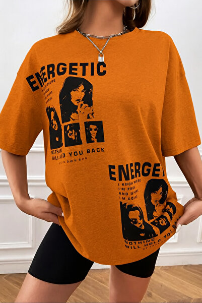 E-ROMA Unisex pamučna majica sa širokim izrezom, oversize, boyfriend stil