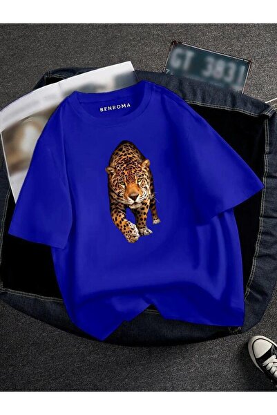 BENROMA Tricou unisex oversize cu imprimeu tigru