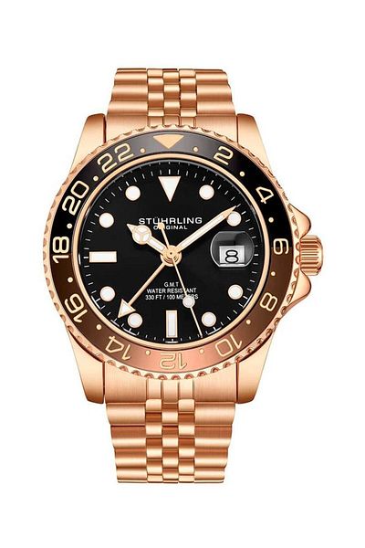 Stührling 3968.5 Gmt 42mm Swiss Made Men's Wrist Watch