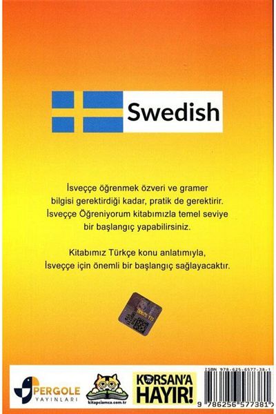 Pergole Yayınları I'M Learning Swedish Basic Level Grammar Guide with Turkish Subject Narrative
