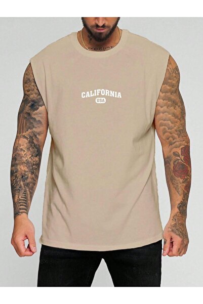 E-ROMA Αμάνικο μπλουζάκι με στάμπα της Καλιφόρνιας ΗΠΑ