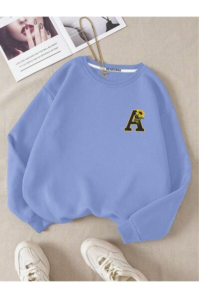 BENROMA 3-нишка джърси унисекс детска блуза с буква А и велосипедна яка