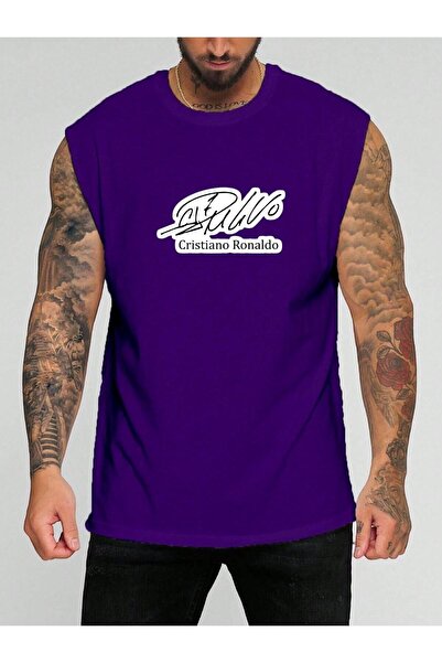 E-ROMA Tricou fără mâneci cu imprimeu cu semnătură de fotbalist