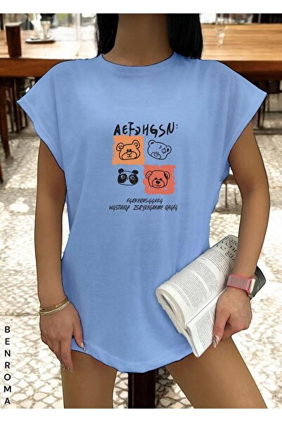 E-ROMA تي شيرت بدون أكمام مطبوع