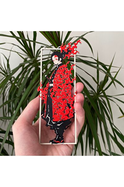 PUREYSMA 1 adet Tanjiro Kitap Ayracı | Alevli Şeffaf Çerçeve Anime Ayraç