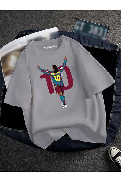 BENROMA 1 T-Shirt Gift for Purchases of 6 or More in the Cart - Oversized Football Player Printed Unisex T-Shirt Printed