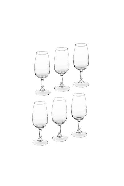 Elegant Set of 6 Glasses with Base for Juice and All Beverages