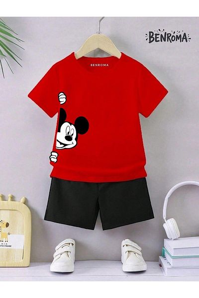 BENROMA Unisex Kids Shorts Set - Character Printed