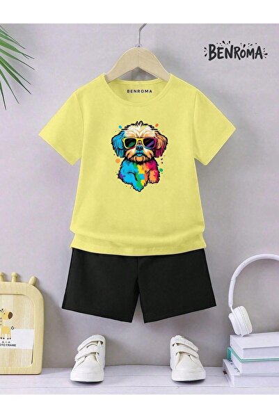 BENROMA Unisex Kids Shorts Set - Character Printed