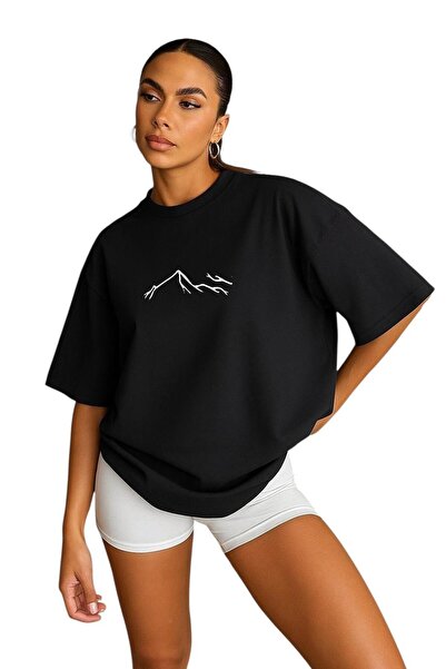 BENROMA Γυναικείο μπλουζάκι Unisex με στάμπα Mountain