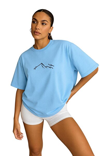 BENROMA Γυναικείο μπλουζάκι Unisex με στάμπα Mountain