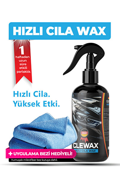 clewax Premium Hızlı Cila Wax 400 Ml - Mikrofiber Bez Hediyeli
