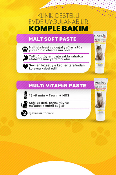 Munich Vet 2'li Set Multi Vitamin Paste 100 gr Malt Paste Tüy Yumağı Önleyici...
