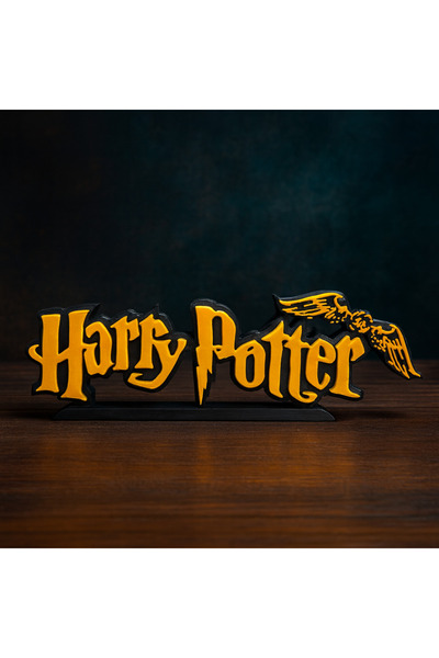 PUREYSMA Harry Potter Yazılı 3D Dekoratif Obje 20cm | Masaüstü Süs ve Duvar A...