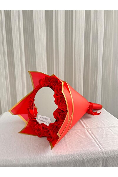 Yıldızköşesi Aynalı çiçek buketi aynalı yapay senden önce senden sonra buketi solmayan gül buketi (NOT YAZILIR)