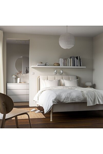 IKEA çift kişilik karyola, açık bej, 140x200 cm