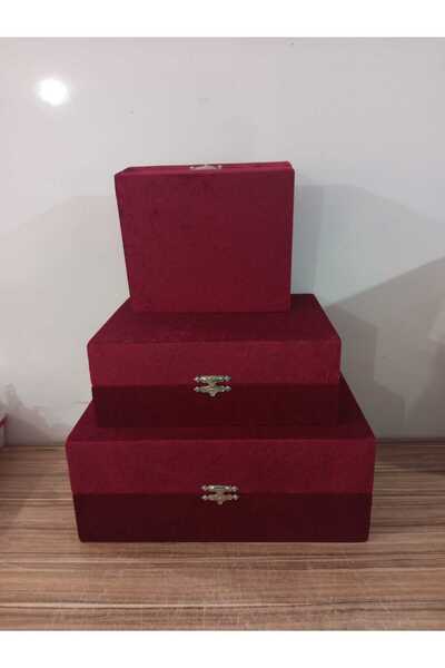 Sonem Çeyiz Dowry Chest Bag Suitcase Bride Groom Bundle Chest 3 Piece 0125
